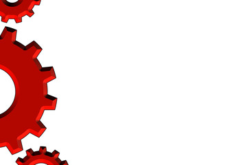 red gears on white background