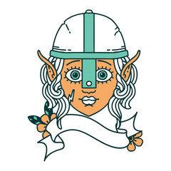 elf fighter character face illustration