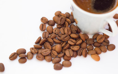 Coffee beans. Isolated on a white background.