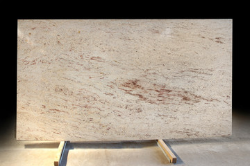 Polished natural stone Ivory Brown granite, beige with red dots