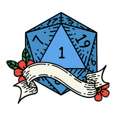 natural one d20 dice roll illustration