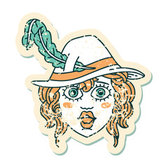 human bard character grunge sticker