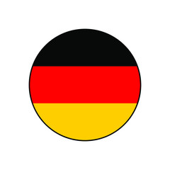 Germany Flag Button rounded on isolated white for European push button concepts. 