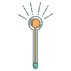 traditional tattoo style glass thermometer