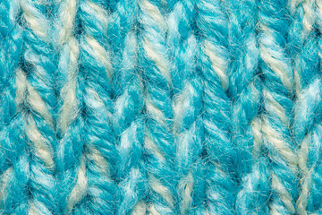 Blue knit sweater texture macro background