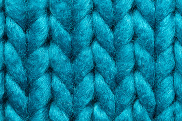 Blue knit sweater texture macro background