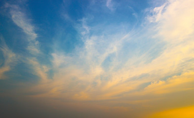 beautiful colorful sky and cloud in twilight time background