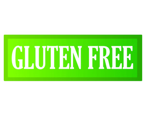 gluten free font button flat vector on green color background.
