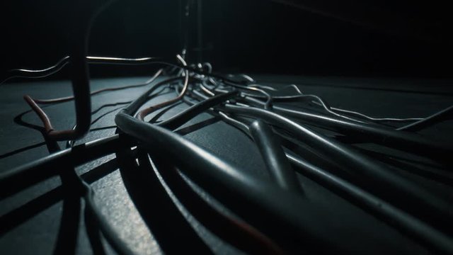 Camera passes between cables, macro shooting of cables, Laowa 24 mm