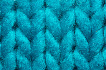 Blue knit sweater texture macro background