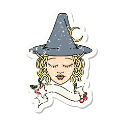 elf mage character face grunge sticker