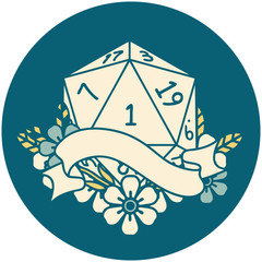 natural one d20 dice roll illustration