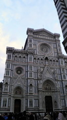 Facade of Florence Cathedral (Duomo di Firenze) at Sunset