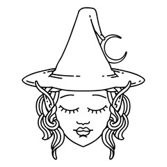 elf mage character face illustration