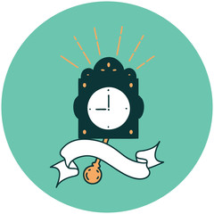icon of tattoo style ticking clock