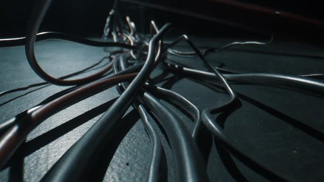 Camera passes between cables, macro shooting of cables, Laowa 24 mm