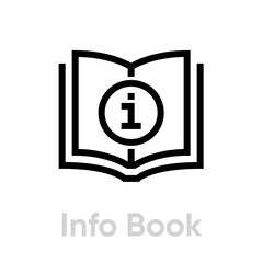 Info or Guide Book icon. Editable Vector Outline. - 339994152