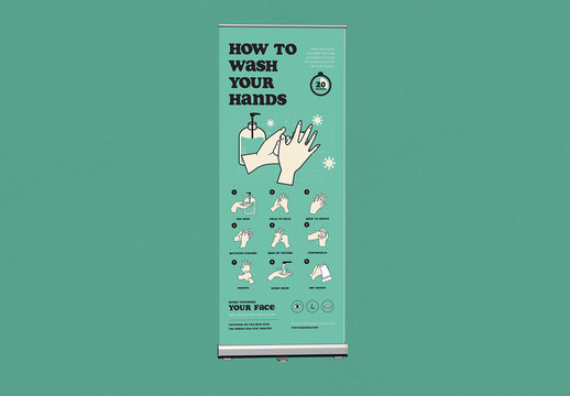 How to Wash Your Hands Retractable Banner Layout