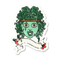 orc barbarian character face grunge sticker