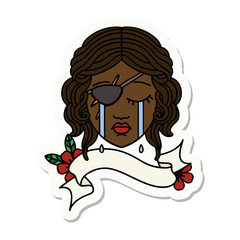 human rogue character face sticker