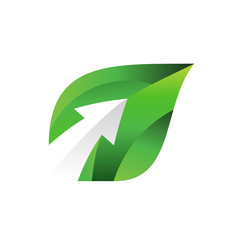 Leaf Arrow Nature Logo Design Graphic Vector. 