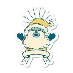 sticker of tattoo style santa claus christmas character