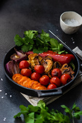 Healthy food concept with grilled vegetable