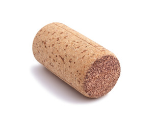 Vintage old wine cork isolated on the white