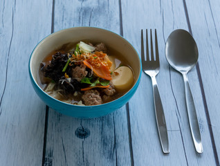Thai Mushroom and Pork Soup 