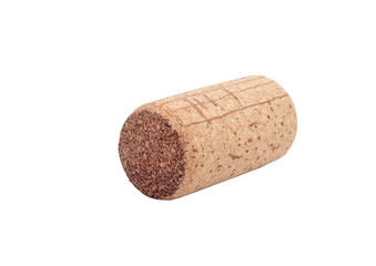 Vintage old wine cork isolated on the white