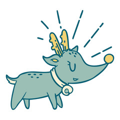 traditional tattoo style christmas reindeer