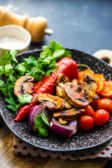 Healthy food concept with grilled vegetable
