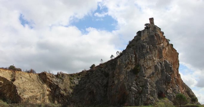 4K Timelapse Caprona Tower or Upezzinghi Tower in the province of Pisa