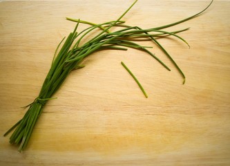 aromatic herbs on cutting board