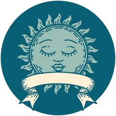 icon with banner of a sun