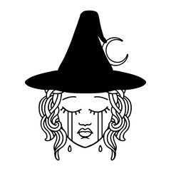 crying human witch character illustration