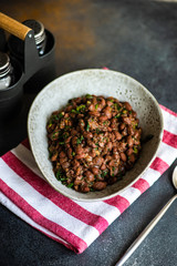 Traditional georgian lobio dish