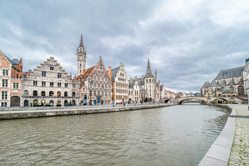 Fototapeta premium guild houses of Ghent by the canal