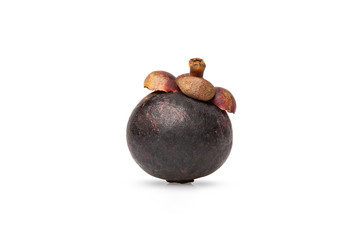 Naklejka na ściany i meble Mangosteen the queen thai fruit isolated on white background with clipping path