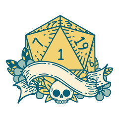 natural one d20 dice roll illustration