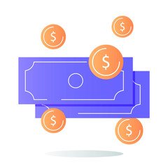 money coins stack illustration. isolated