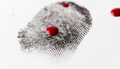 fingerprints on a white background