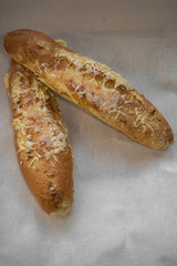 bread baguette loaf fresh cheese France bun flour flour malt bran wheat corn sunflower seeds baked cereals food crunch