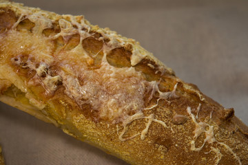 bread baguette loaf fresh cheese France bun flour flour malt bran wheat corn sunflower seeds baked cereals food crunch