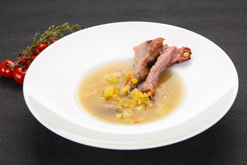 Peas soup with ribs