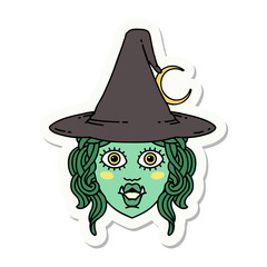 half orc witch character face sticker