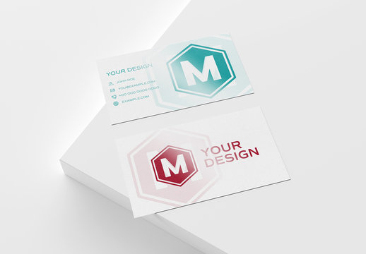 Fully Editable White Business Card Mockup
