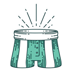 traditional tattoo style pair of shorts