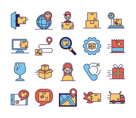 bundle of delivery service icons