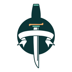 icon with banner of a dagger